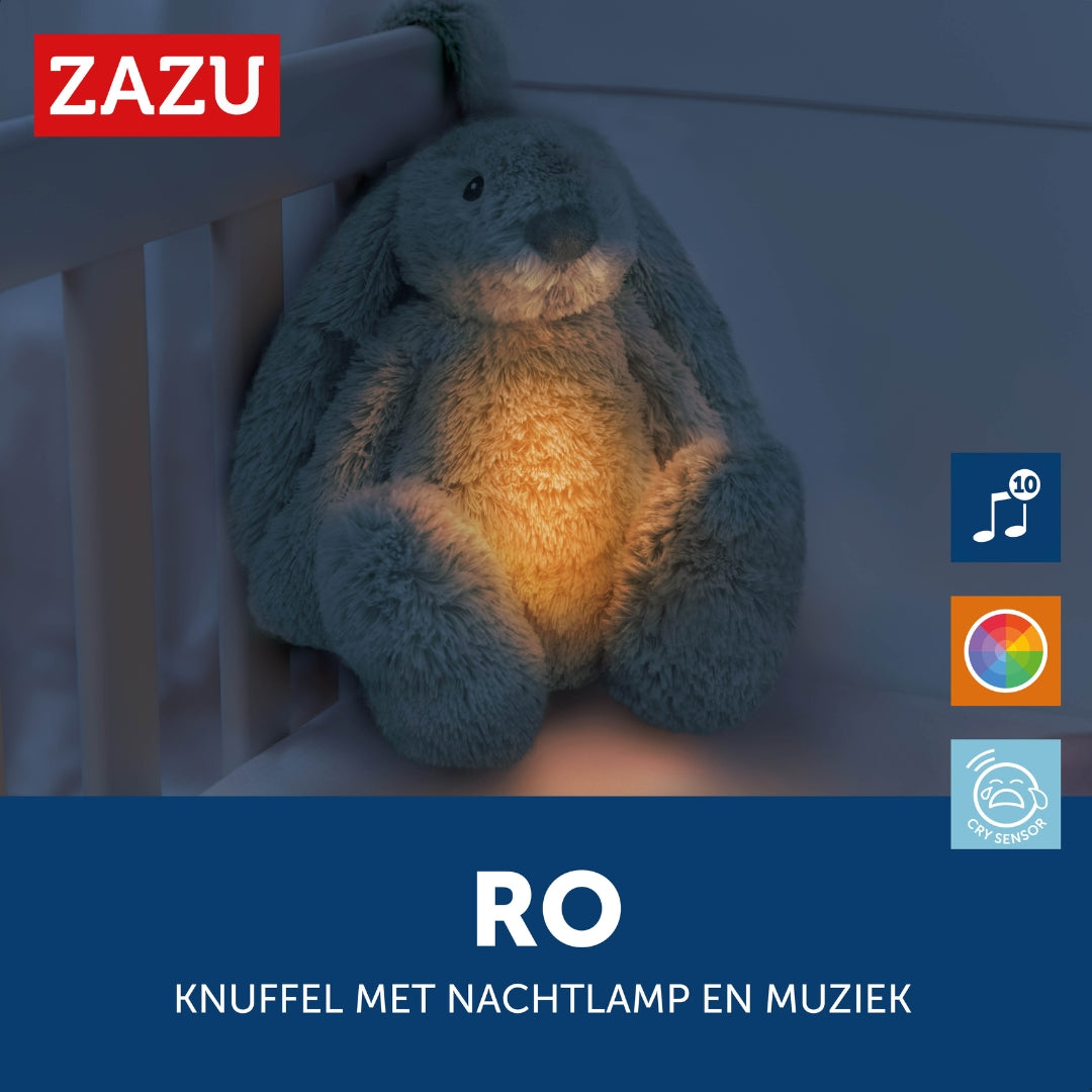 Ro het konijn - Groen - geluidsmodule en nachtlichtje in één