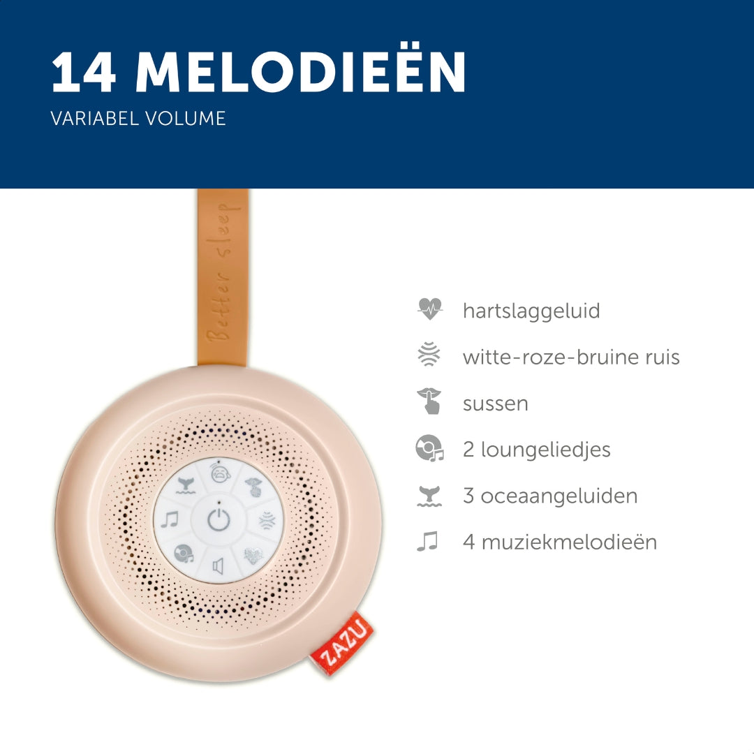 ZAZU Suzy De Luxe - babyshusher - oplaadbaar - witte ruis