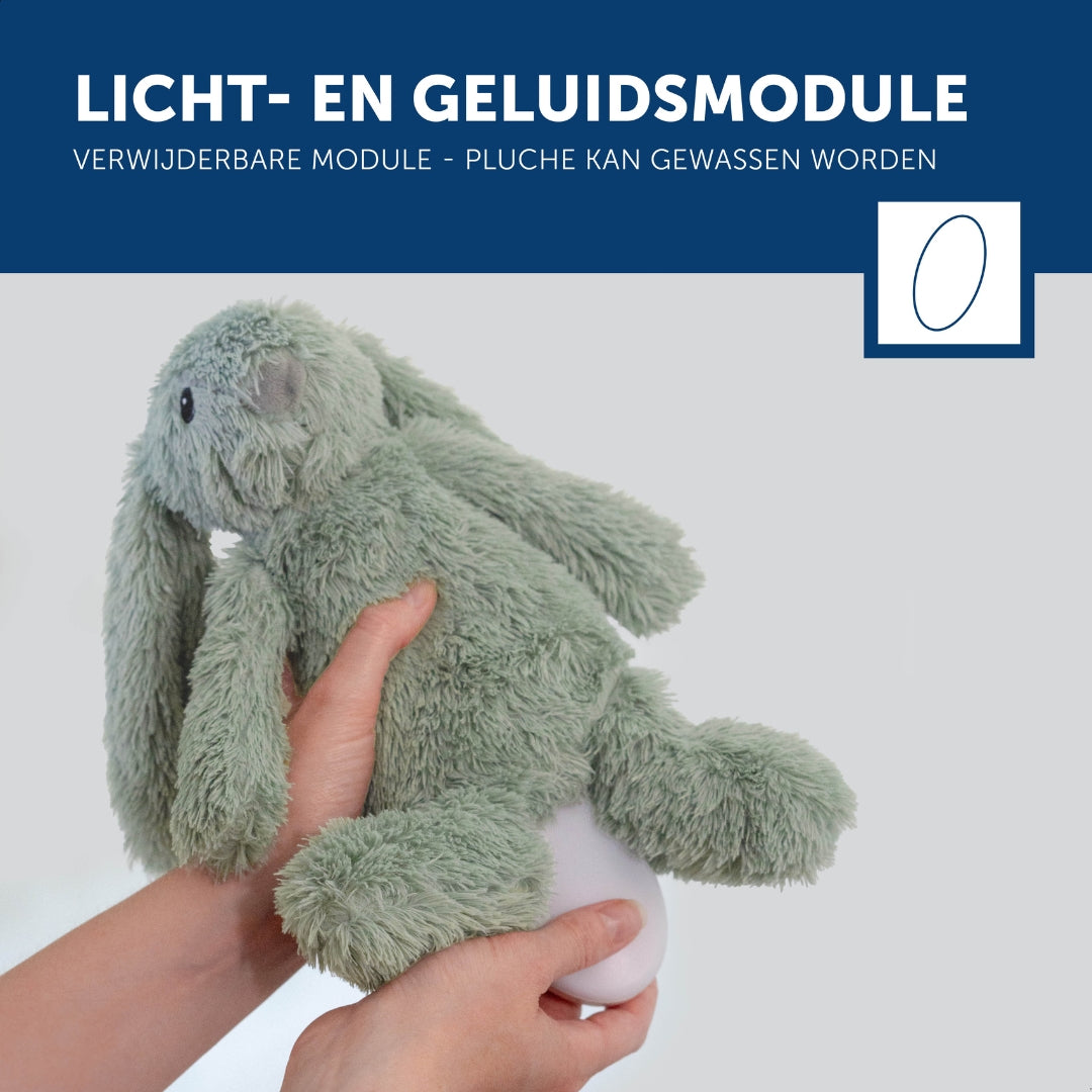Ro het konijn - Groen - geluidsmodule en nachtlichtje in één