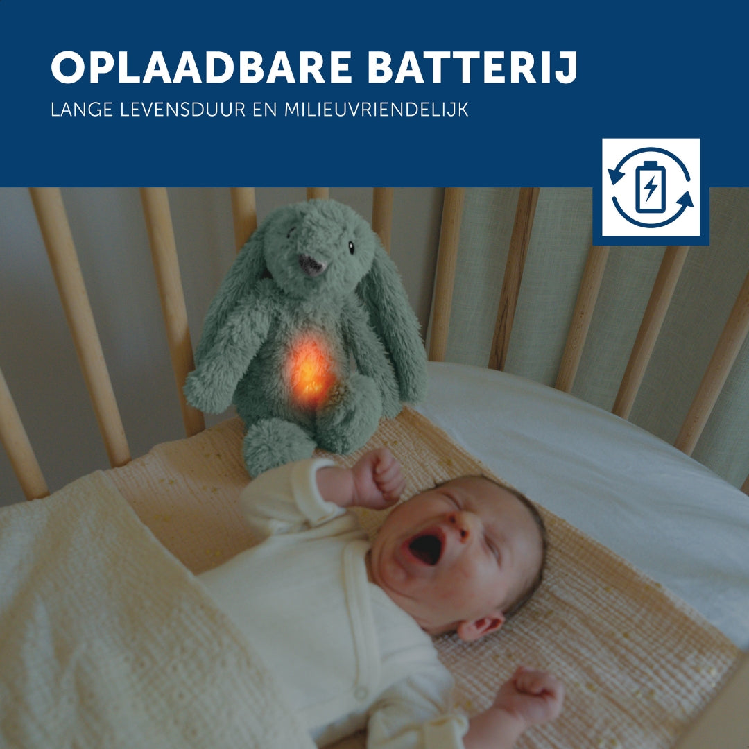 Ro het konijn - Groen - geluidsmodule en nachtlichtje in één
