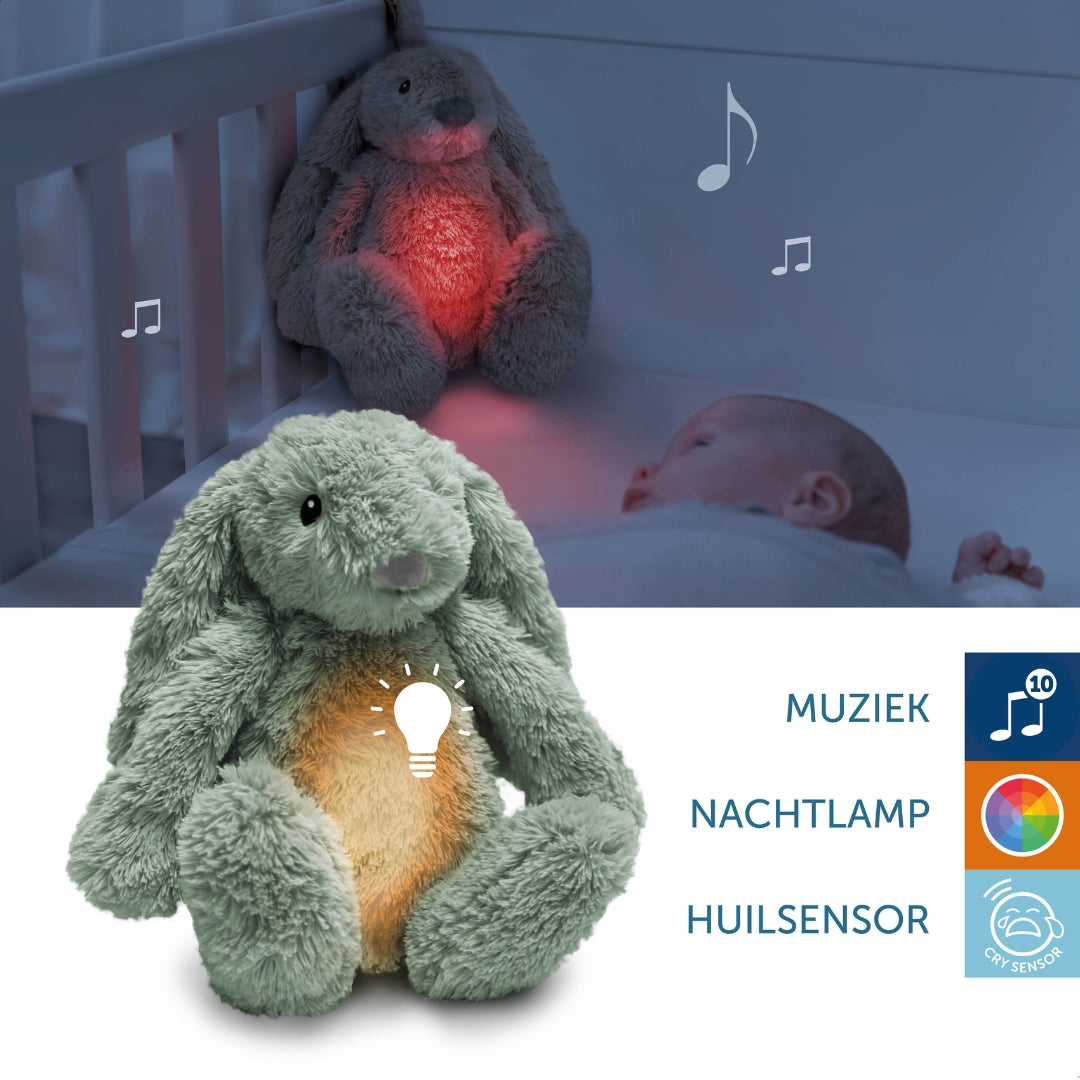 Ro het konijn - Groen - geluidsmodule en nachtlichtje in één
