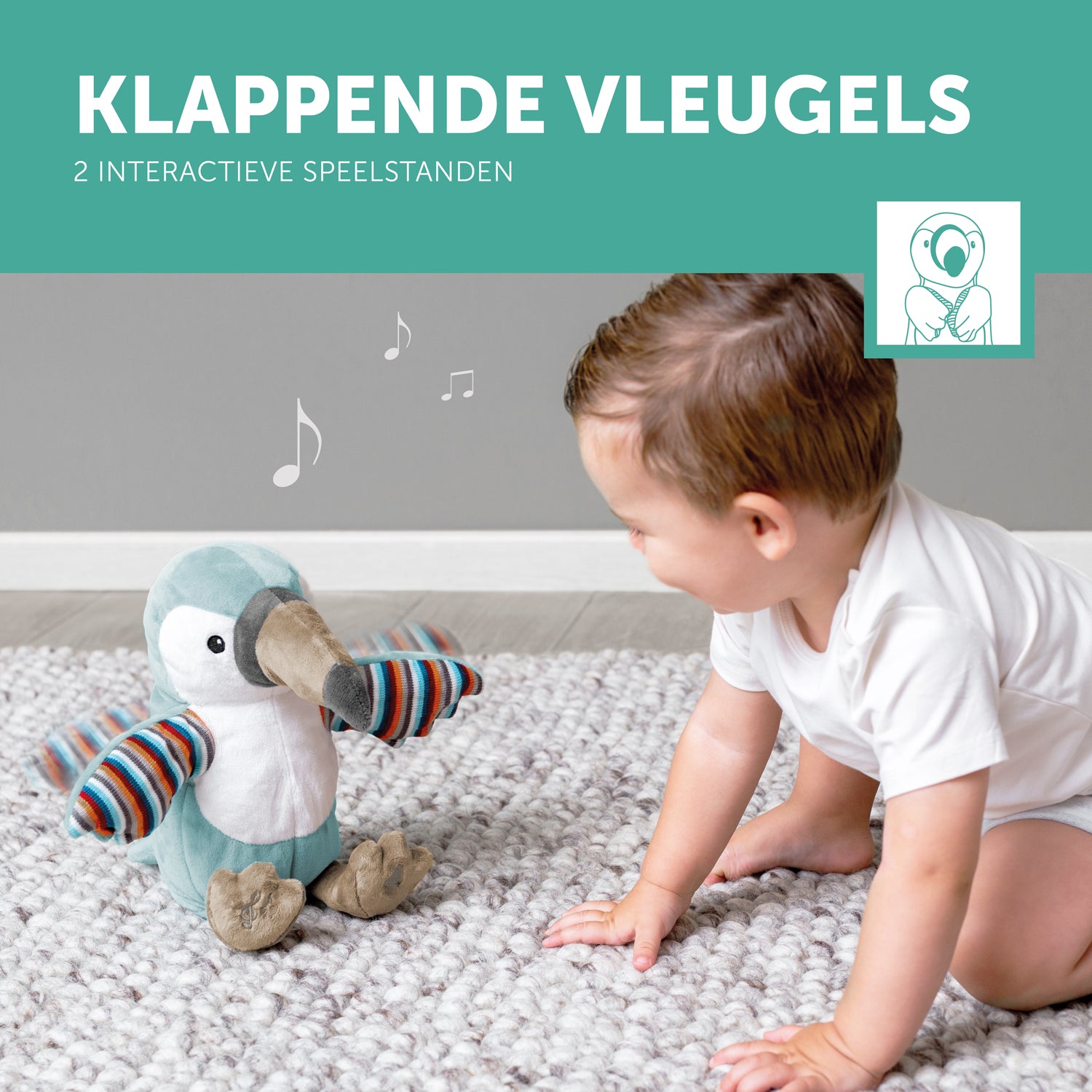 TIMO de Toekan – Interactieve Klappende Knuffel